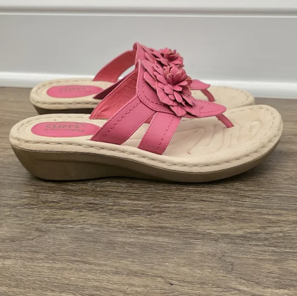 Cliffs By White Mountain Cassia Thong Sandals Pink And Cream Size 8 - Picture 5 of 5